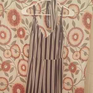 Forever 21+Blue and Cream Wide leg Jumpsuit w/belt